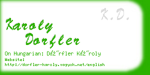 karoly dorfler business card